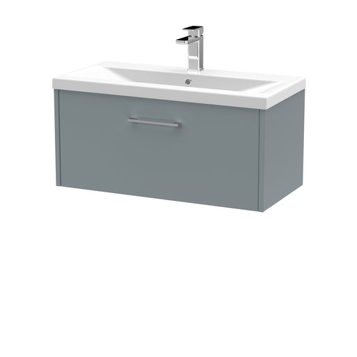 800mm Wall Hung Single Drawer Vanity & Basin 1 Hudson Reed