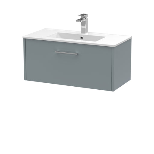 800mm Wall Hung Single Drawer Vanity & Basin 2 Hudson Reed
