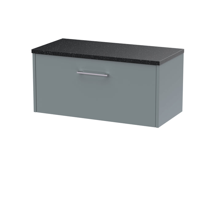 800mm Wall Hung Single Drawer Vanity & Laminate Top Hudson Reed
