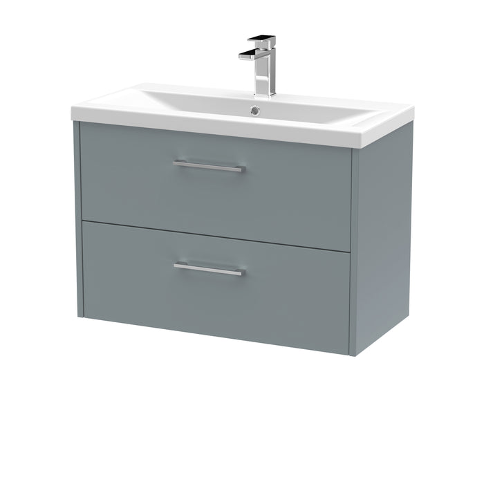 800mm Wall Hung 2 Drawer Vanity & Basin 1 Hudson Reed