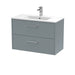 800mm Wall Hung 2 Drawer Vanity & Basin 2 Hudson Reed
