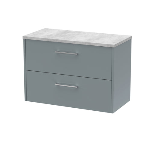 800mm Wall Hung 2 Drawer Vanity & Laminate Top Hudson Reed