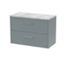 800mm Wall Hung 2 Drawer Vanity & Laminate Top Hudson Reed