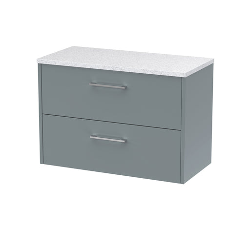 800mm Wall Hung 2 Drawer Vanity & Laminate Top Hudson Reed