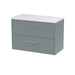 800mm Wall Hung 2 Drawer Vanity & Laminate Top Hudson Reed