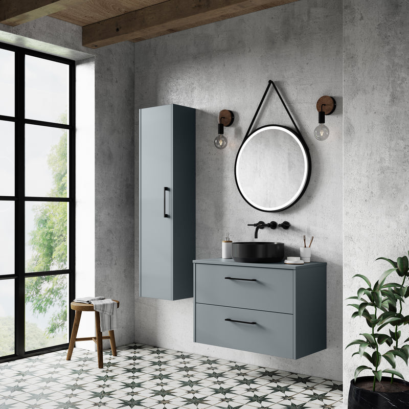 600mm Wall Hung 2 Drawer Vanity & Worktop Hudson Reed