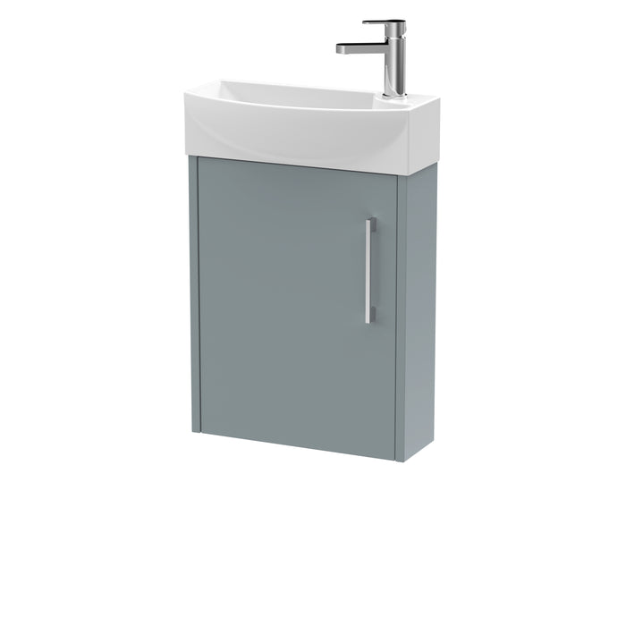 440mm Wall Hung 1 Door Unit & 1TH Basin LH Hudson Reed