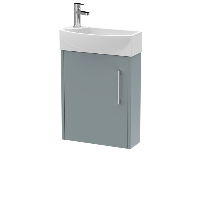 440mm Wall Hung 1 Door Unit & 1TH Basin RH Hudson Reed