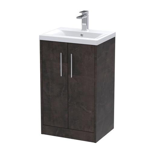 500mm Floor Standing 2 Door Vanity & Basin 1 Hudson Reed