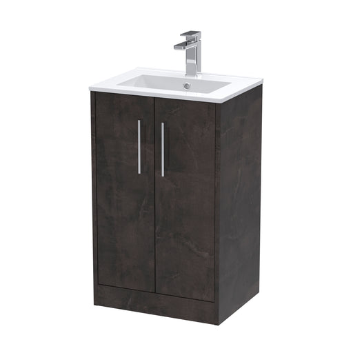 500mm Floor Standing 2 Door Vanity & Basin 2 Hudson Reed
