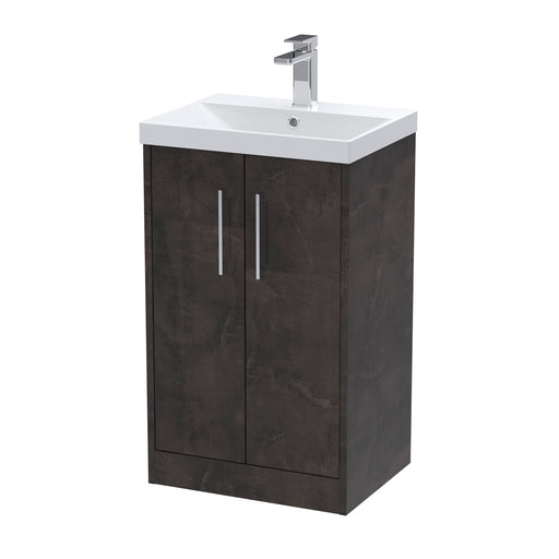 500mm Floor Standing 2 Door Vanity & Basin 3 Hudson Reed