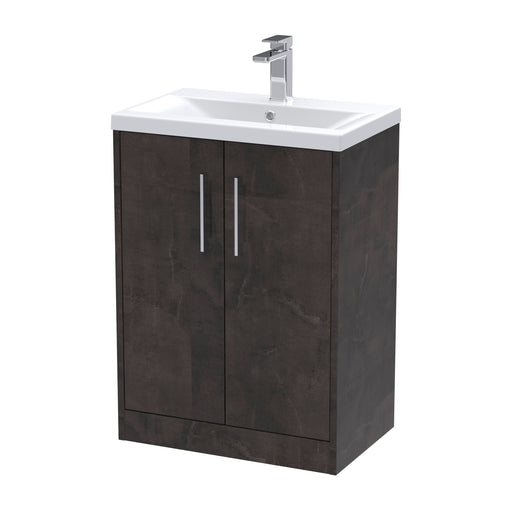 600mm Floor Standing 2 Door Vanity & Basin 1 Hudson Reed