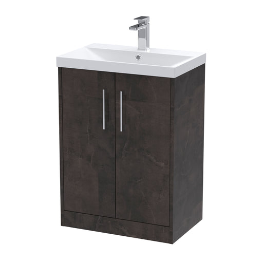 600mm Floor Standing 2 Door Vanity & Basin 3 Hudson Reed
