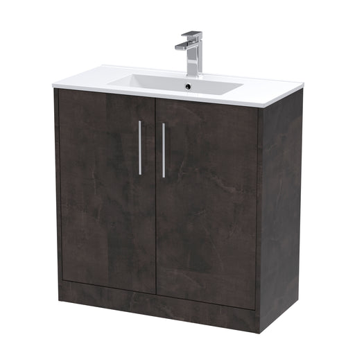 800mm Floor Standing 2 Door Vanity & Basin 2 Hudson Reed