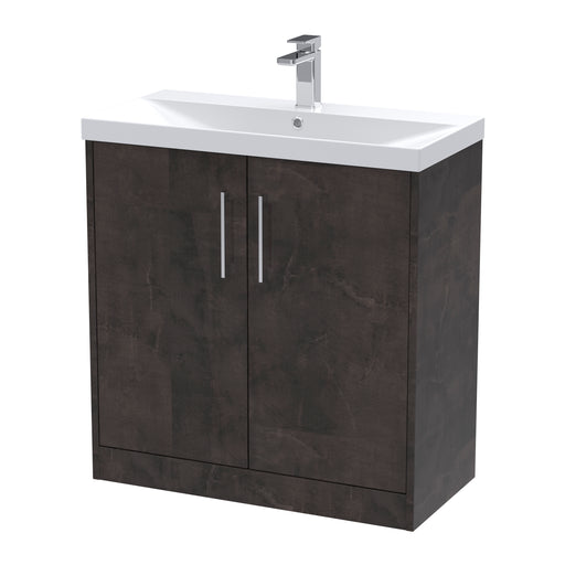 800mm Floor Standing 2 Door Vanity & Basin 3 Hudson Reed