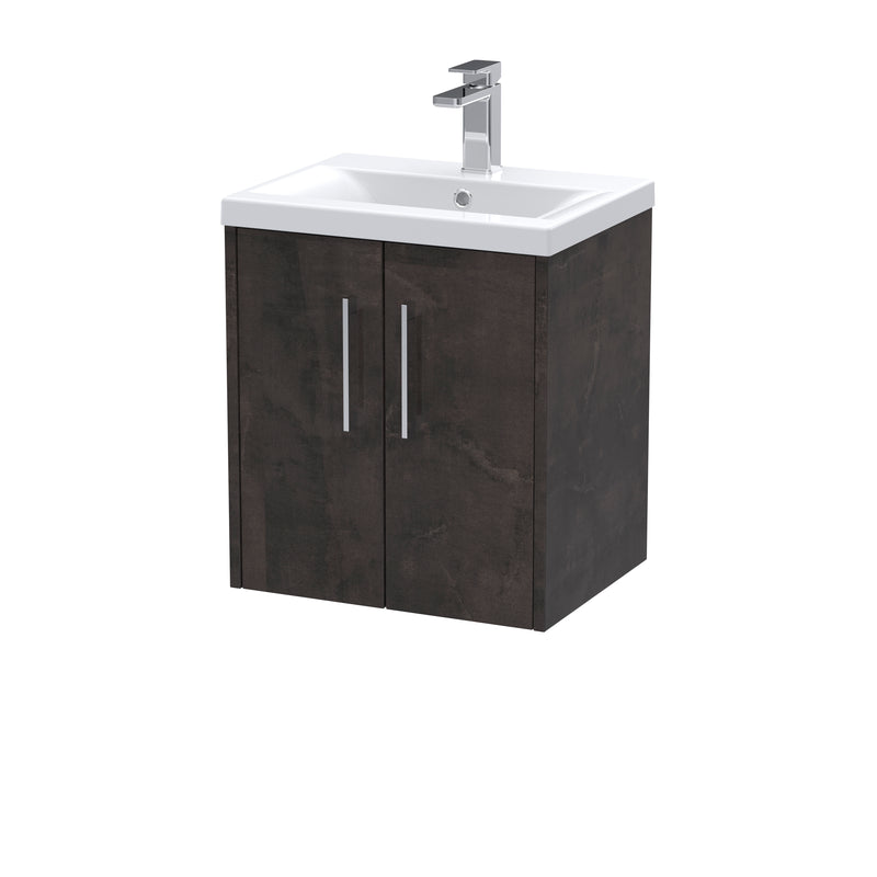 500mm Wall Hung 2 Door Vanity & Basin 1 Hudson Reed