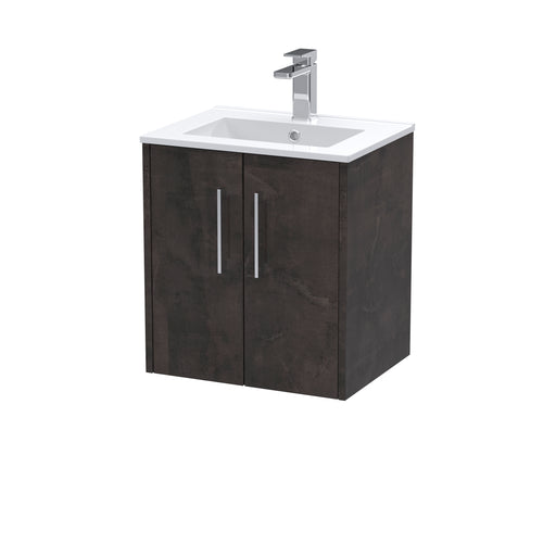 500mm Wall Hung 2 Door Vanity & Basin 2 Hudson Reed