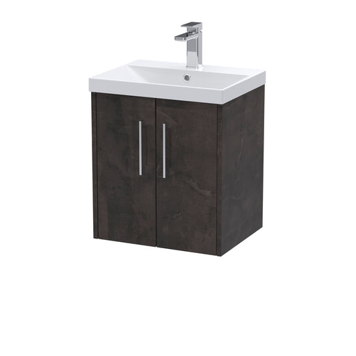 500mm Wall Hung 2 Door Vanity & Basin 3 Hudson Reed