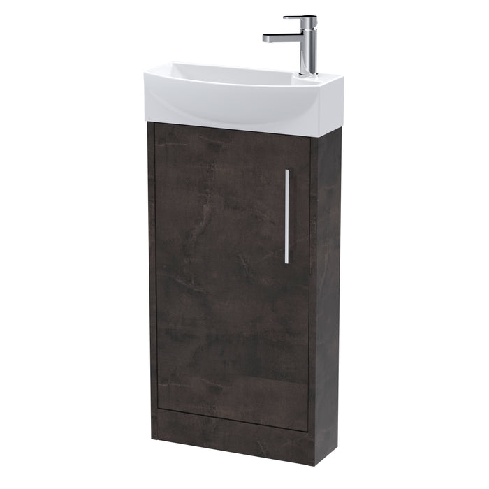 440mm Floor Standing 1 Door Unit & 1TH Basin LH Hudson Reed