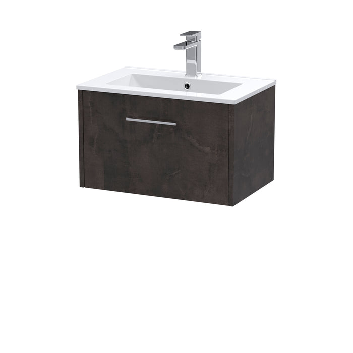 600mm Wall Hung 1 Drawer Vanity & Basin 2 Hudson Reed