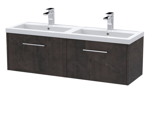 1200mm Wall Hung 2 Drawer Vanity & Double Basin Hudson Reed