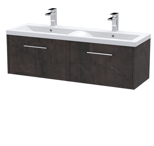 1200mm Wall Hung 2 Drawer Vanity & Double Basin Hudson Reed