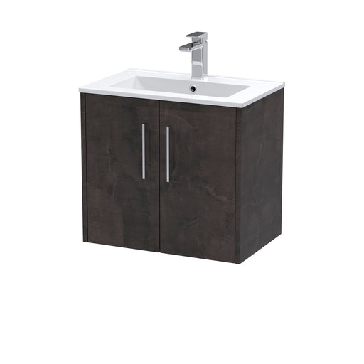 600mm Wall Hung 2 Door Vanity & Basin 2 Hudson Reed