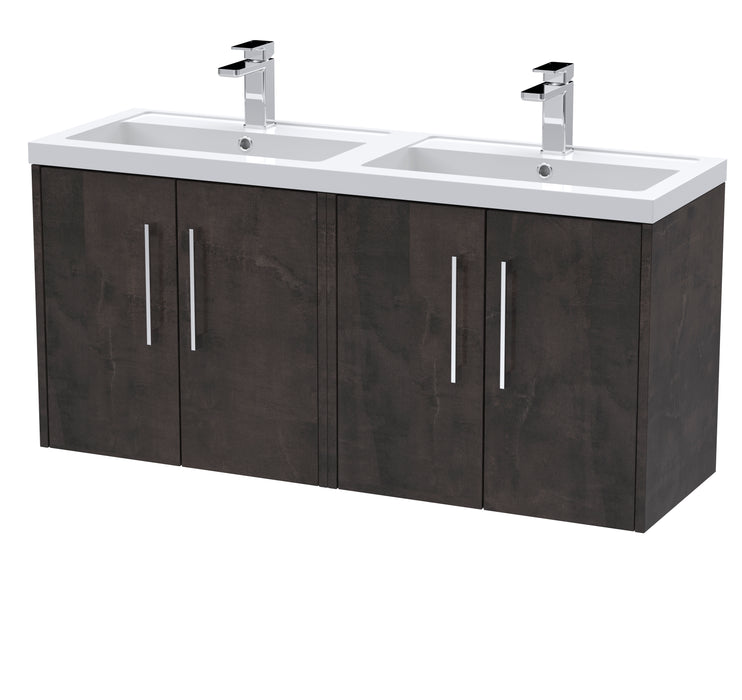 1200mm Wall Hung 4 Door Vanity & Double Basin Hudson Reed