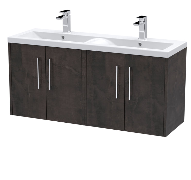 1200mm Wall Hung 4 Door Vanity & Double Basin Hudson Reed