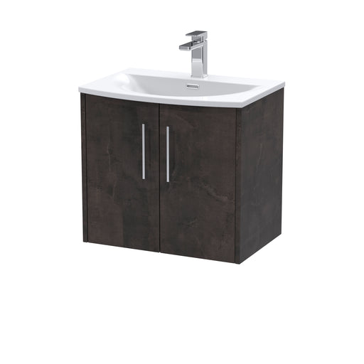 600mm Wall Hung 2 Door Vanity & Basin 4 Hudson Reed