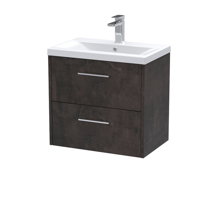 600mm Wall Hung 2 Drawer Vanity & Basin 1 Hudson Reed