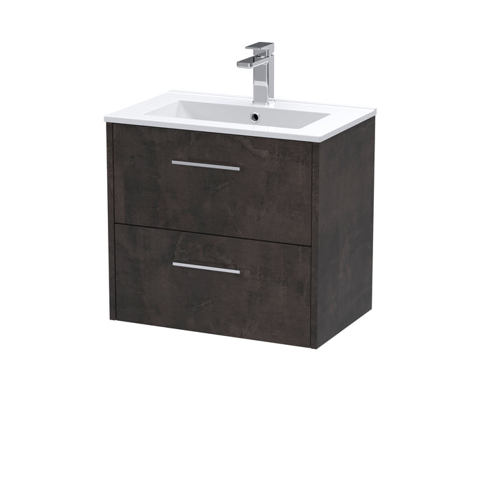 600mm Wall Hung 2 Drawer Vanity & Basin 2 Hudson Reed