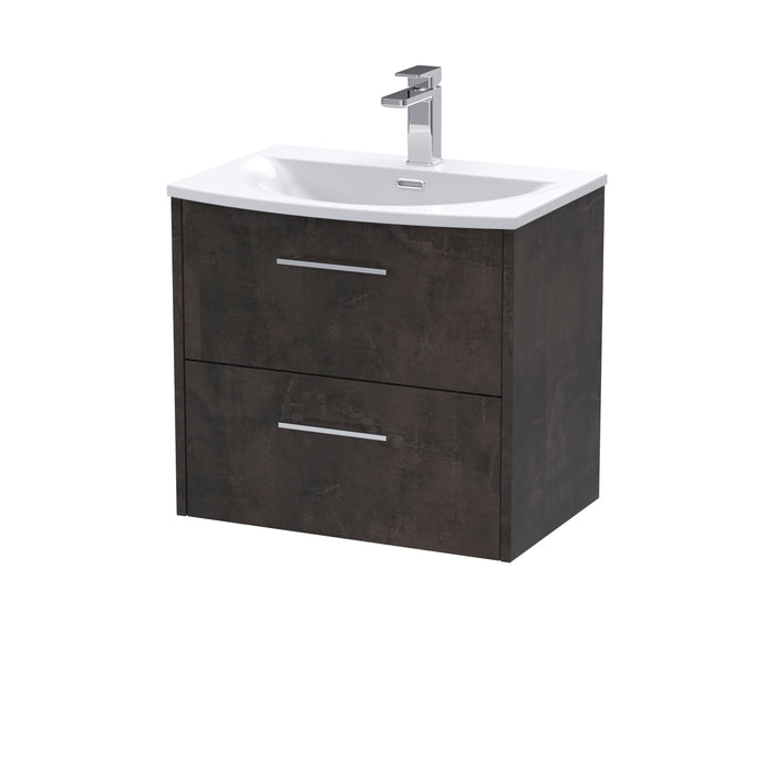 600mm Wall Hung 2 Drawer Vanity & Basin 4 Hudson Reed
