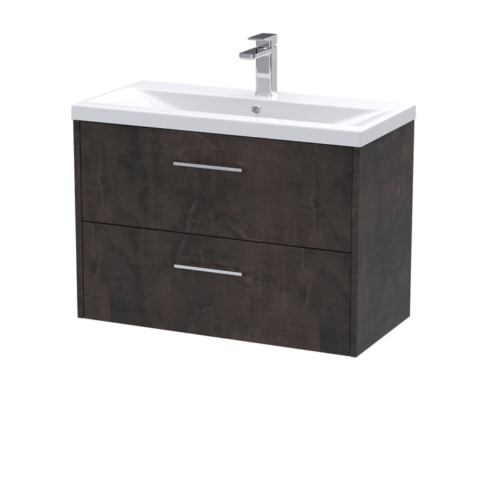 800mm Wall Hung 2 Drawer Vanity & Basin 1 Hudson Reed