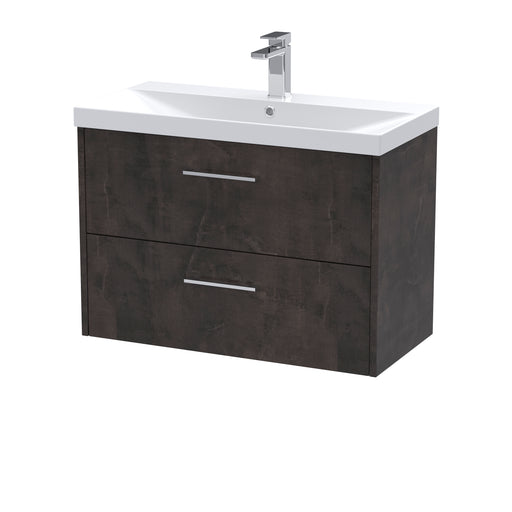 800mm Wall Hung 2 Drawer Vanity & Basin 3 Hudson Reed