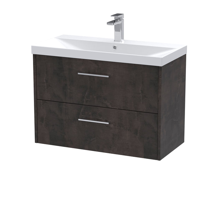 800mm Wall Hung 2 Drawer Vanity & Basin 3 Hudson Reed