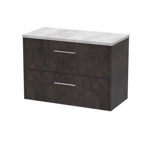 800mm Wall Hung 2 Drawer Vanity & Worktop Hudson Reed