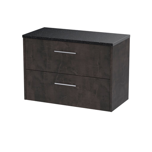 800mm Wall Hung 2 Drawer Vanity & Worktop Hudson Reed
