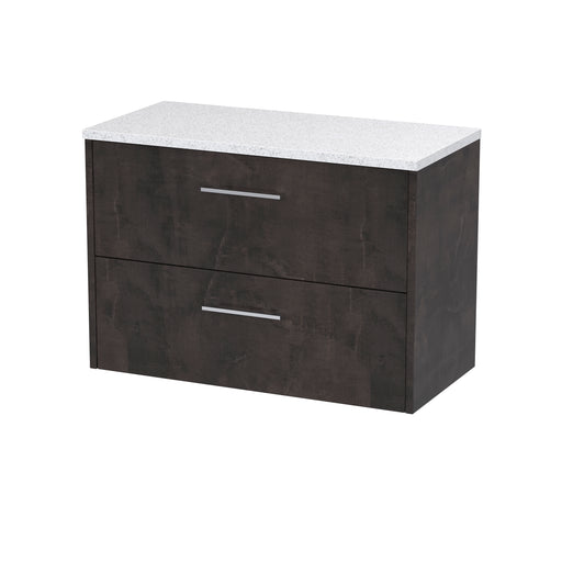 800mm Wall Hung 2 Drawer Vanity & Worktop Hudson Reed