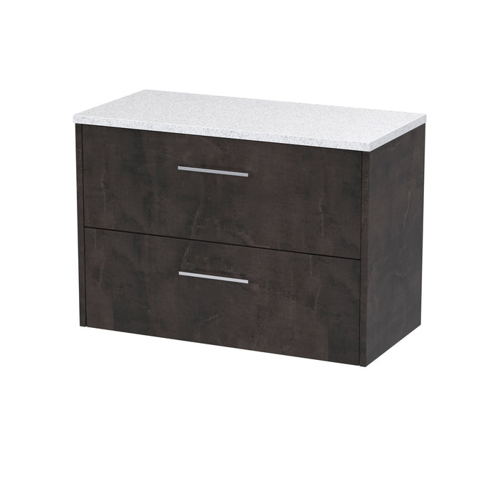 800mm Wall Hung 2 Drawer Vanity & Worktop Hudson Reed