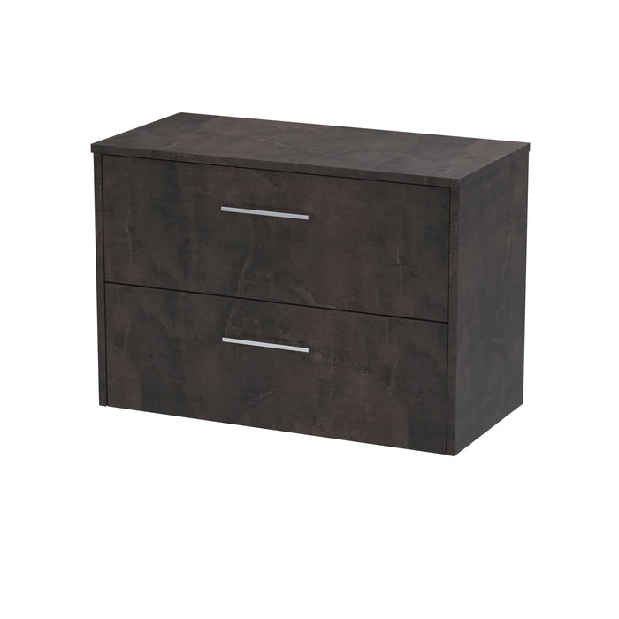 800mm Wall Hung 2 Drawer Vanity & Worktop Hudson Reed