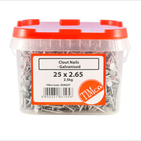 Galvanised Clout Nails - 2.5kg
