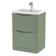 600mm Floor Standing 2 Drawer Vanity & Polymarble Basin