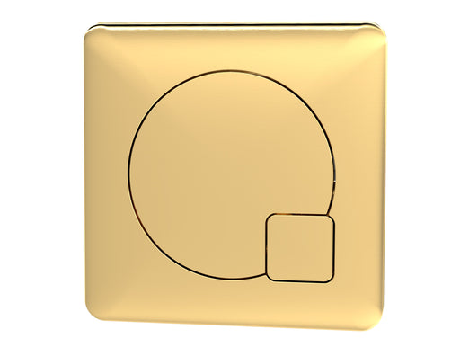 Square Dual Flush Brushed Brass Push Button