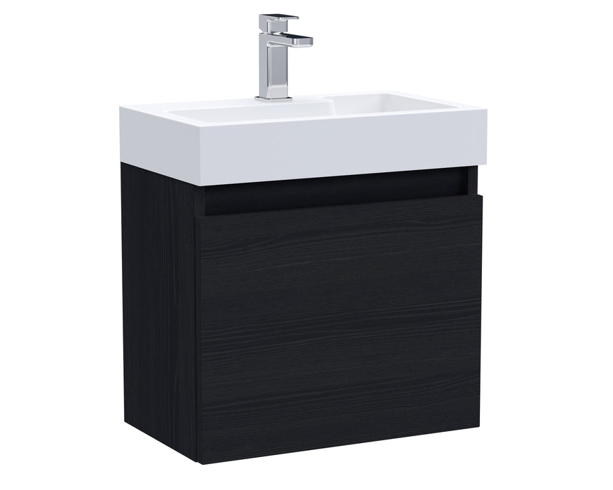 Slimline 500mm Single Door Wall Hung Vanity and Basin
