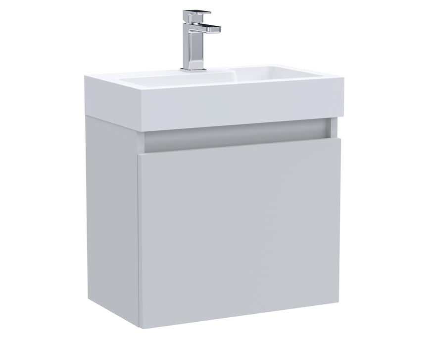 Slimline 500mm Single Door Wall Hung Vanity and Basin