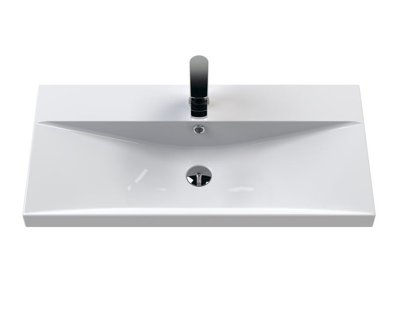 800mm Wall Hung 2 Drawer Unit & Basin 3 Hudson Reed