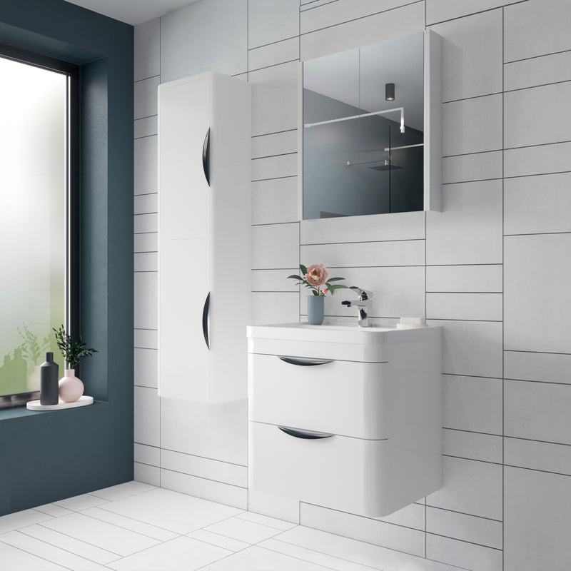 600mm Wall Hung Vanity & Ceramic Basin