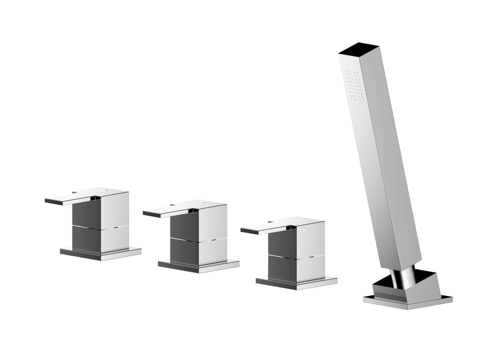 Deck Mounted 4 Tap Hole Bath Shower Mixer No Spout