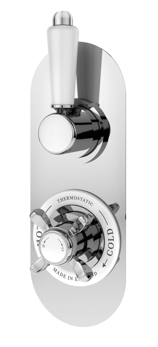 Traditional twin concealed valve with diverter